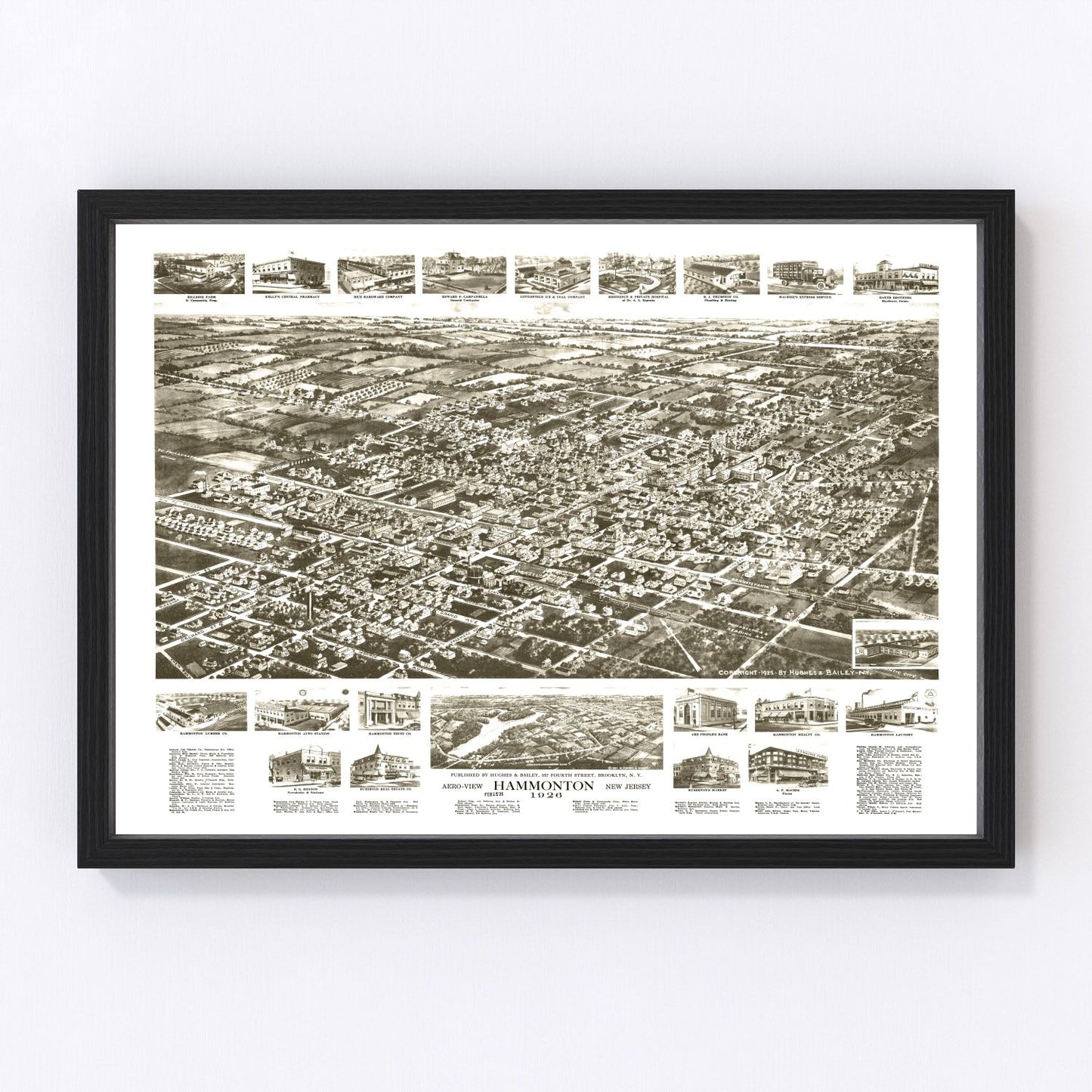 Vintage map of Hammonton, New Jersey, 1926