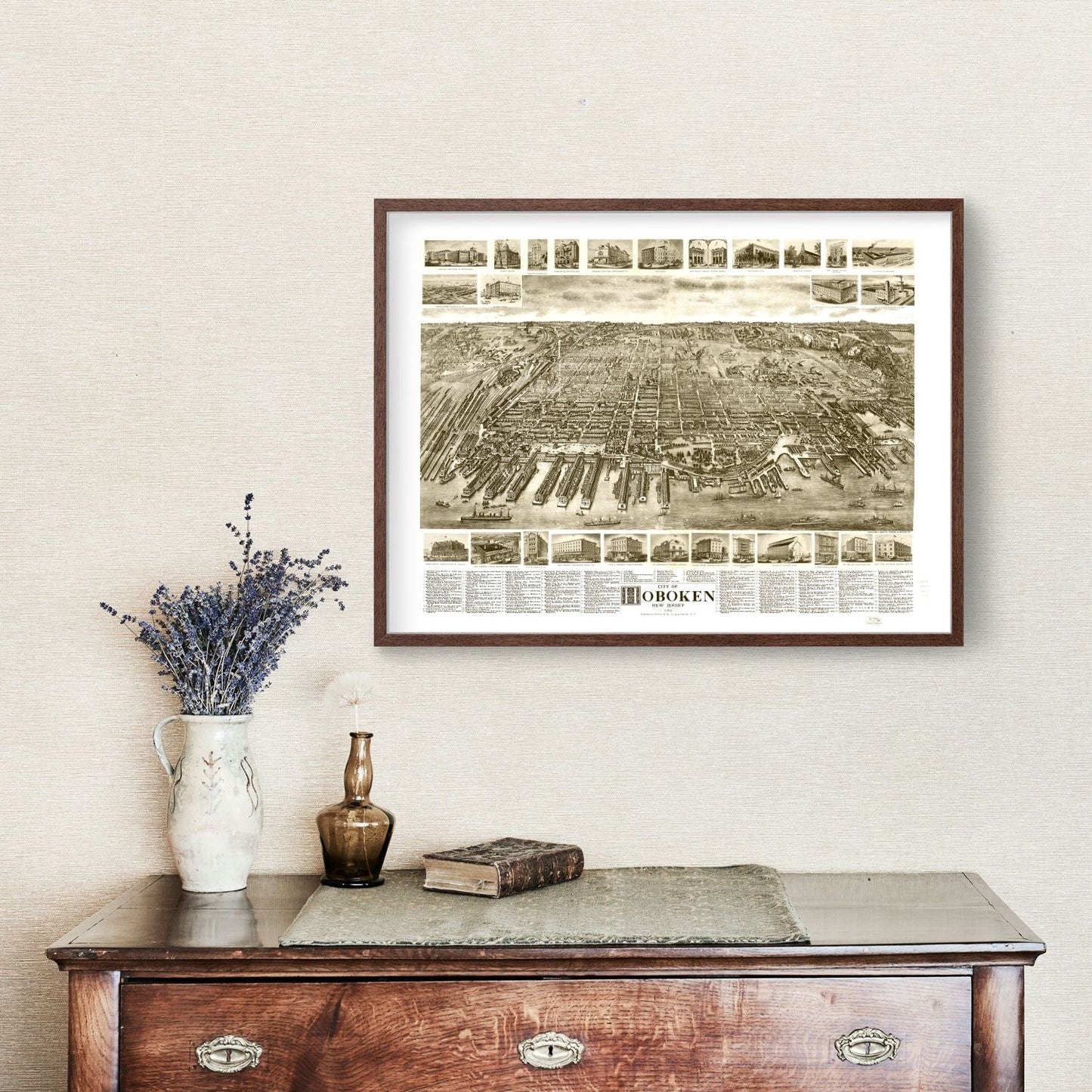 Vintage Map of Hoboken, Hudson County, New Jersey, 1903