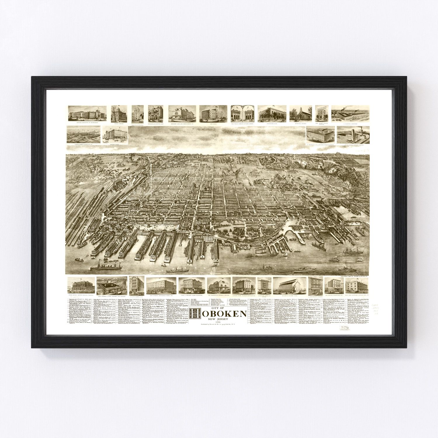 vintage map of Hoboken, New Jersey, 1903