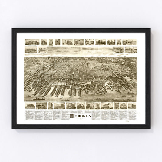 vintage map of Hoboken, New Jersey, 1903