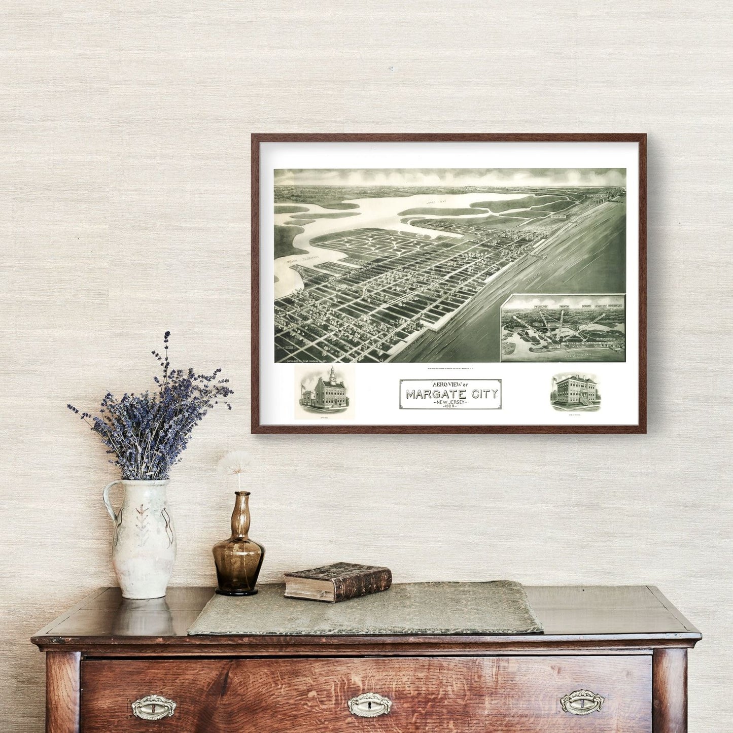 Vintage Map of Margate City, New Jersey, 1925