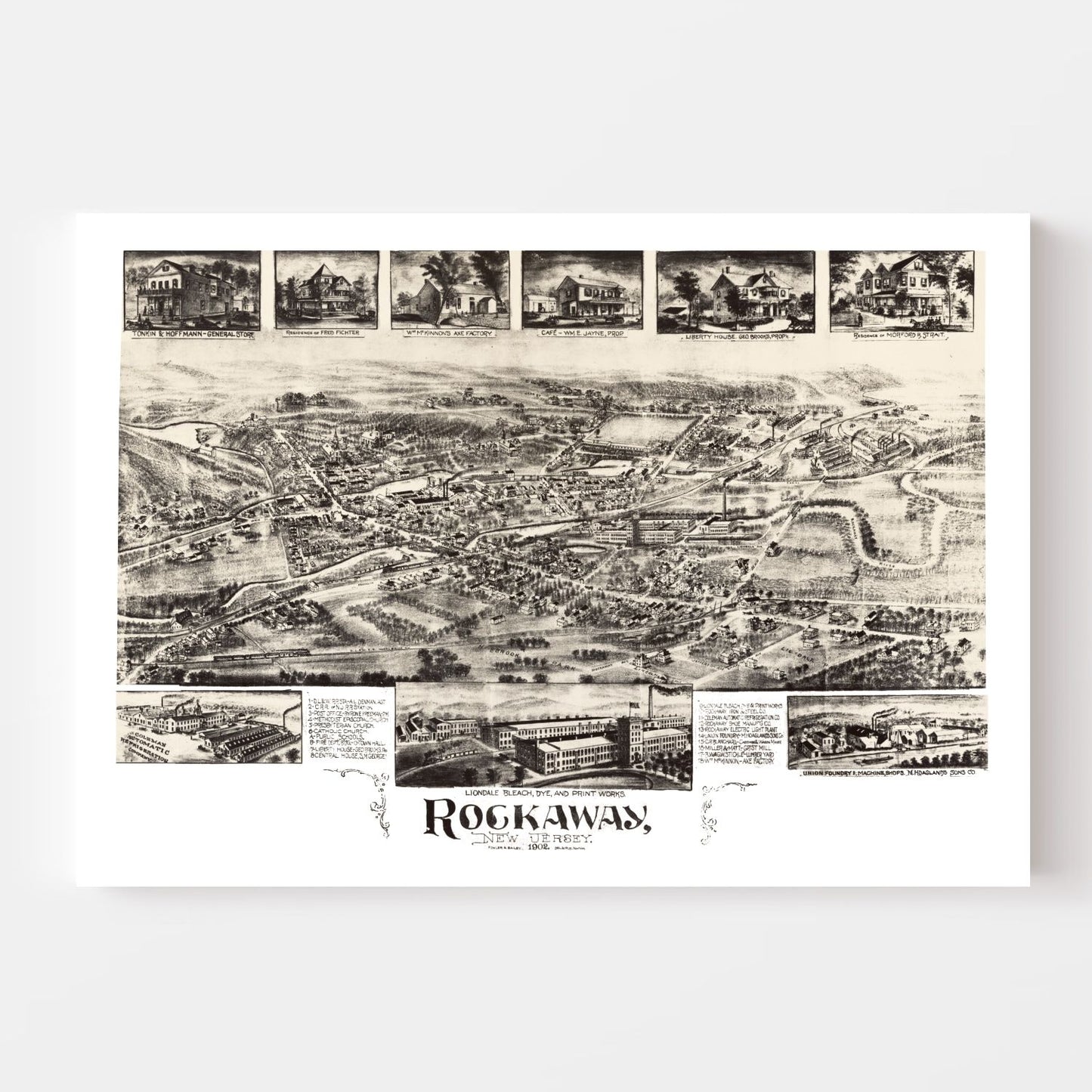 Vintage Map of Rockaway, New Jersey, 1902