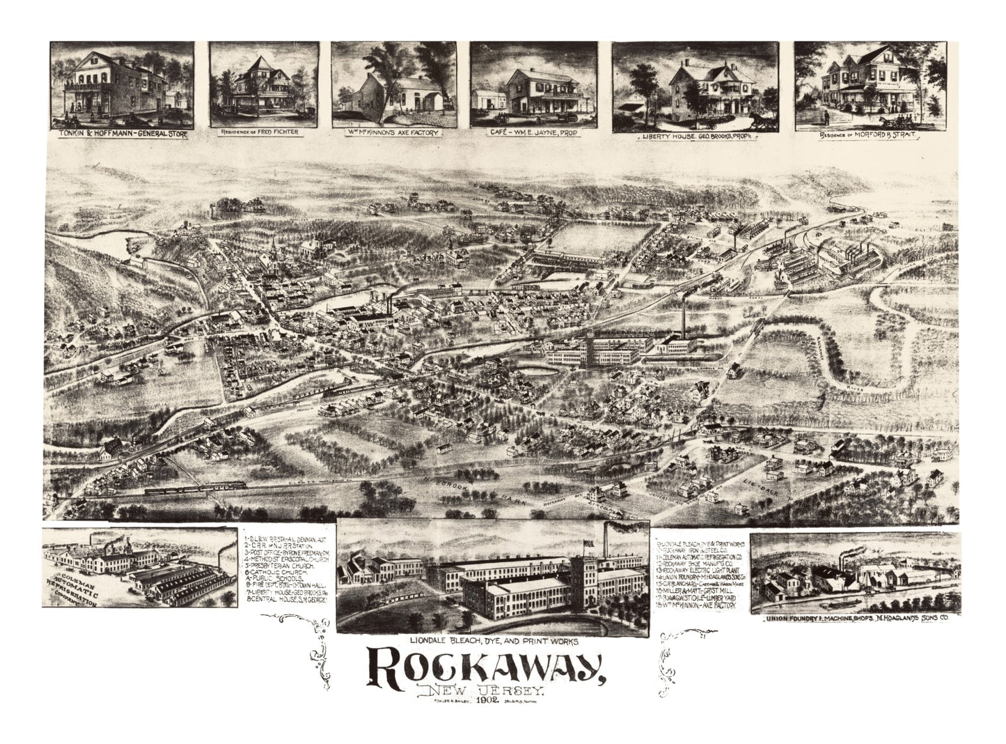 Vintage Map of Rockaway, New Jersey, 1902