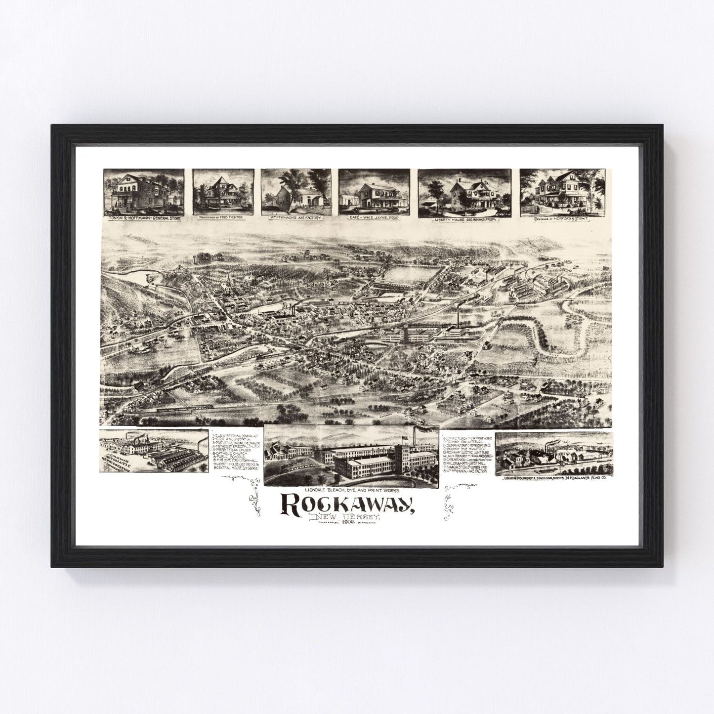 Vintage map of Rockaway, New Jersey, 1902