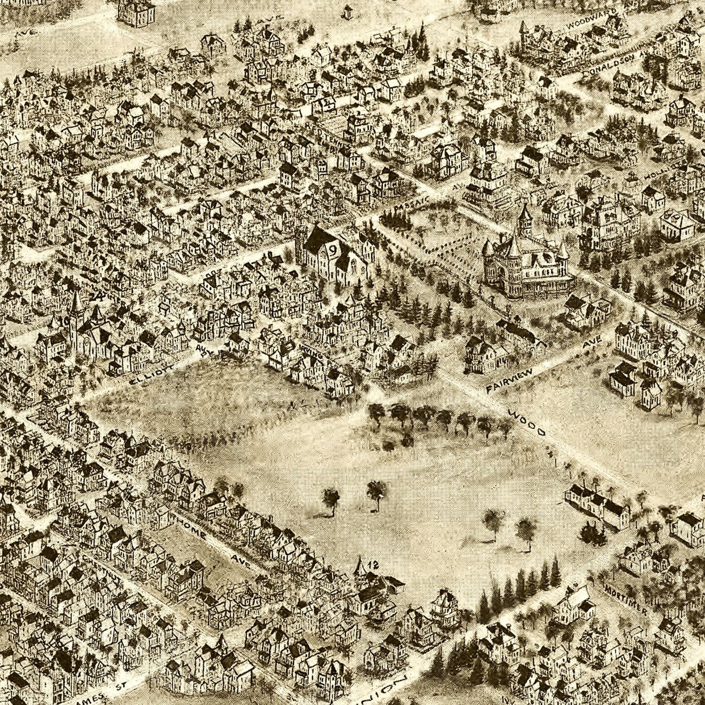 Vintage Map of Rutherford, New Jersey, 1904
