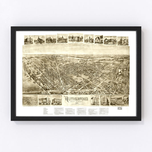 vintage map of Rutherford, New Jersey, 1904