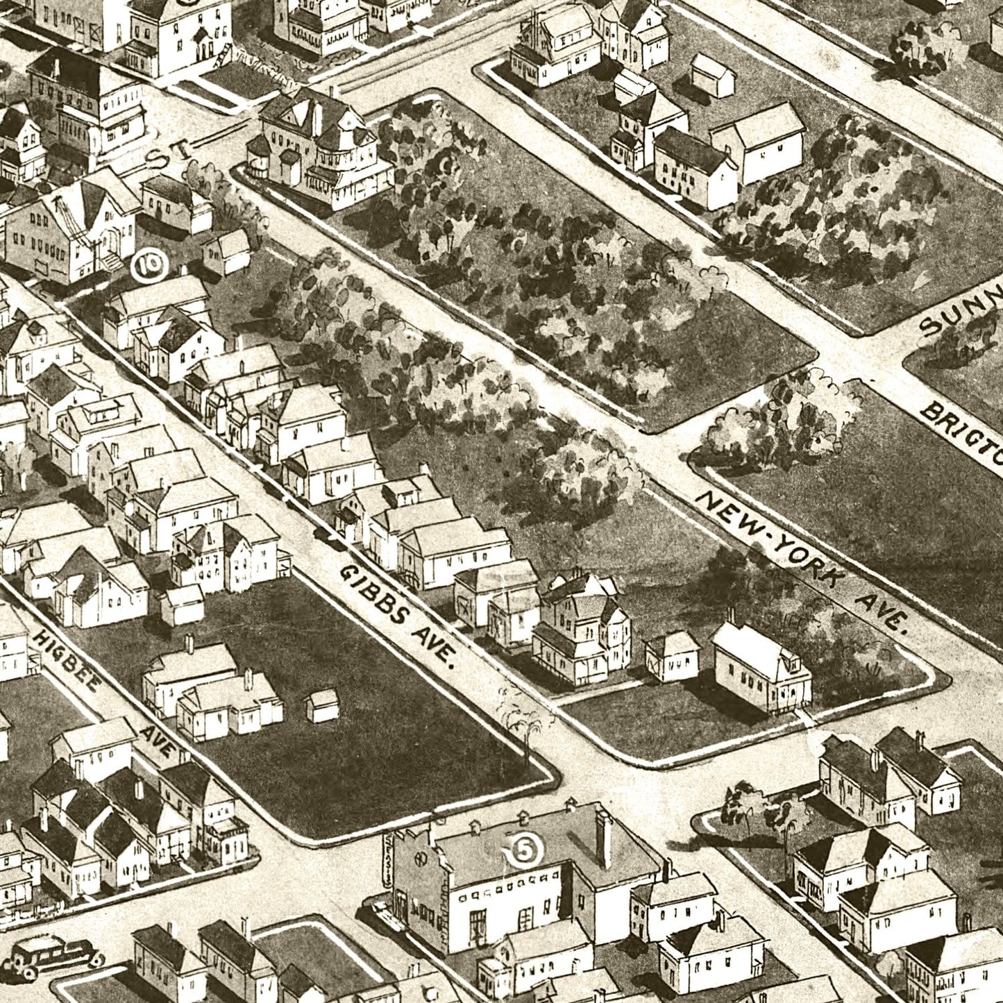 Vintage Map of Somers Point, New Jersey, 1925
