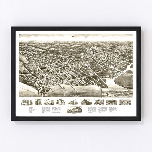 Vintage map of Somers Point, New Jersey, 1925