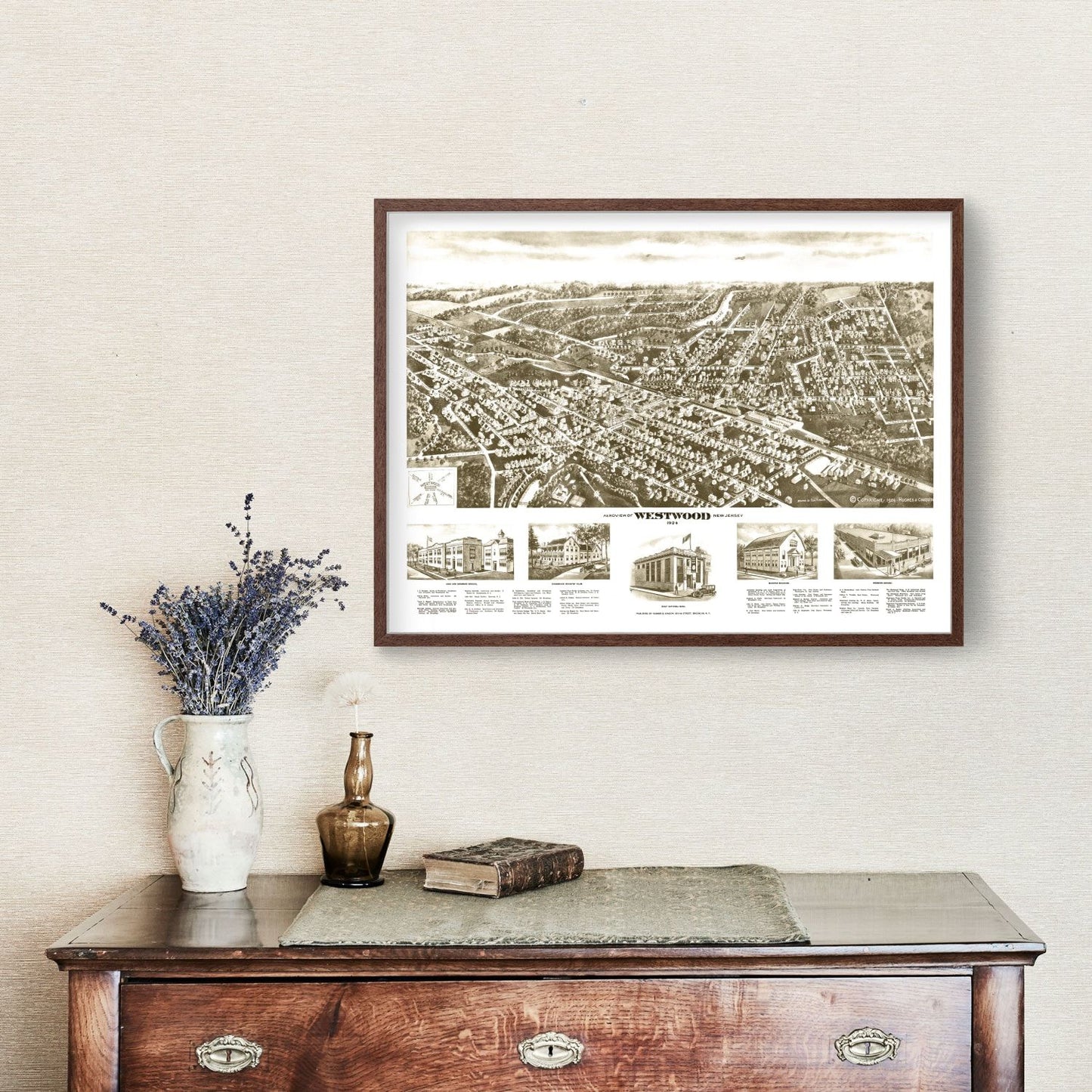 Vintage Map of Westwood, New Jersey, 1924