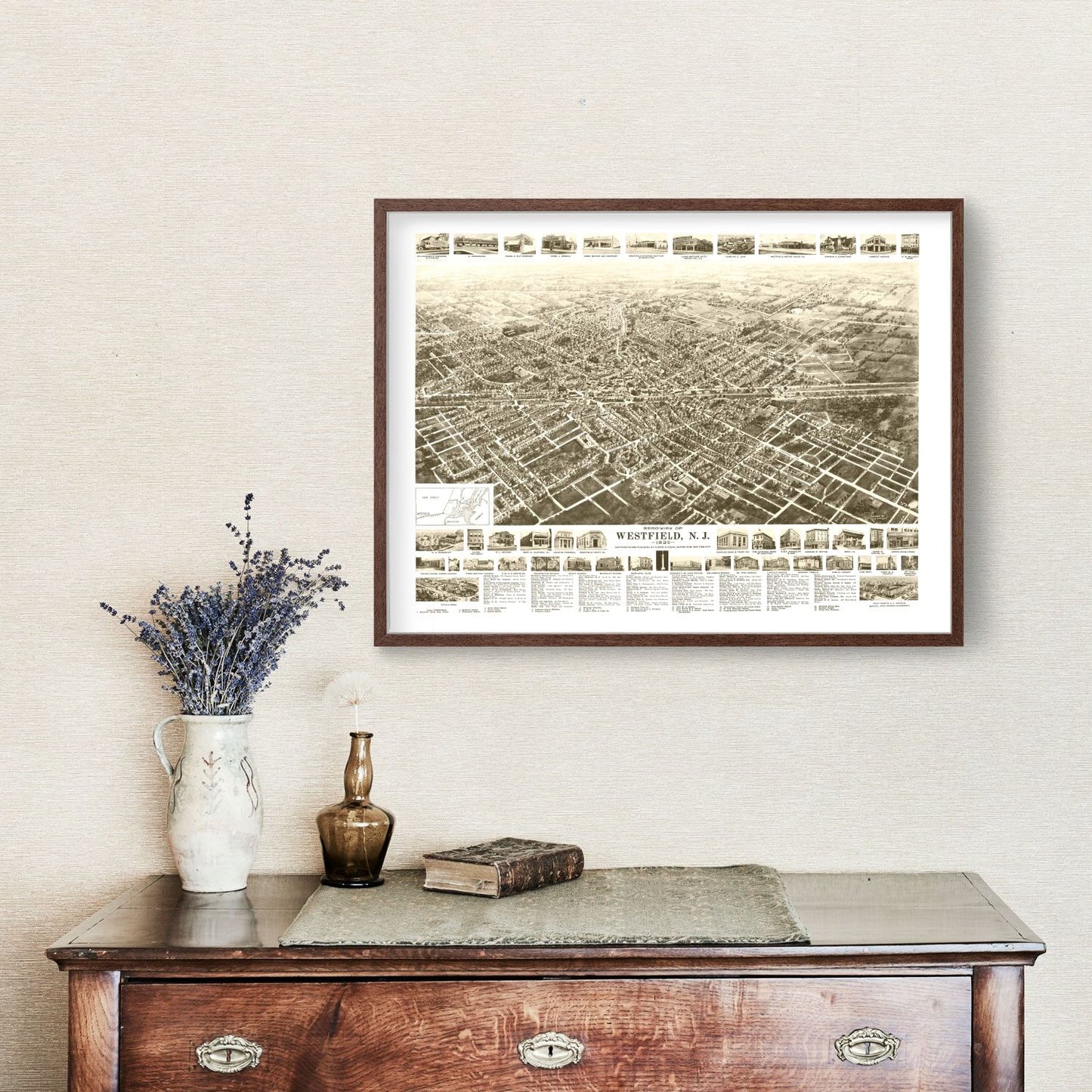 Vintage Map of Westfield, New Jersey, 1929