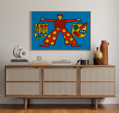 French Grocery Run Whimsical Kitchen Wall Art