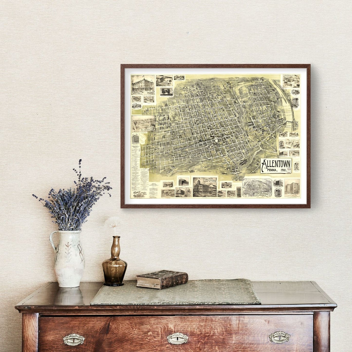 Vintage Map of Allentown, Pennsylvania, 1901