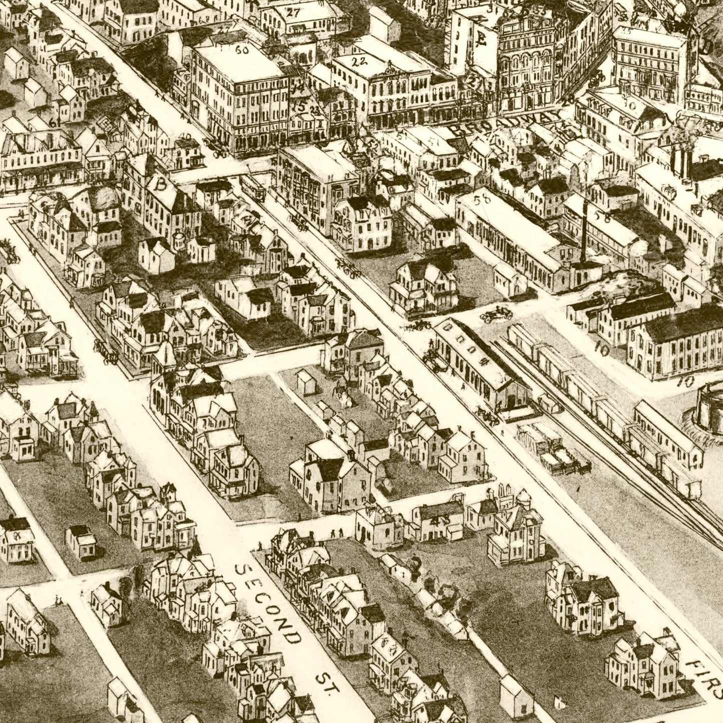 Vintage Map of Bangor, Pennsylvania, 1918