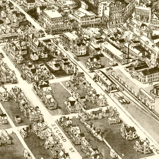 Vintage Map of Bangor, Pennsylvania, 1918