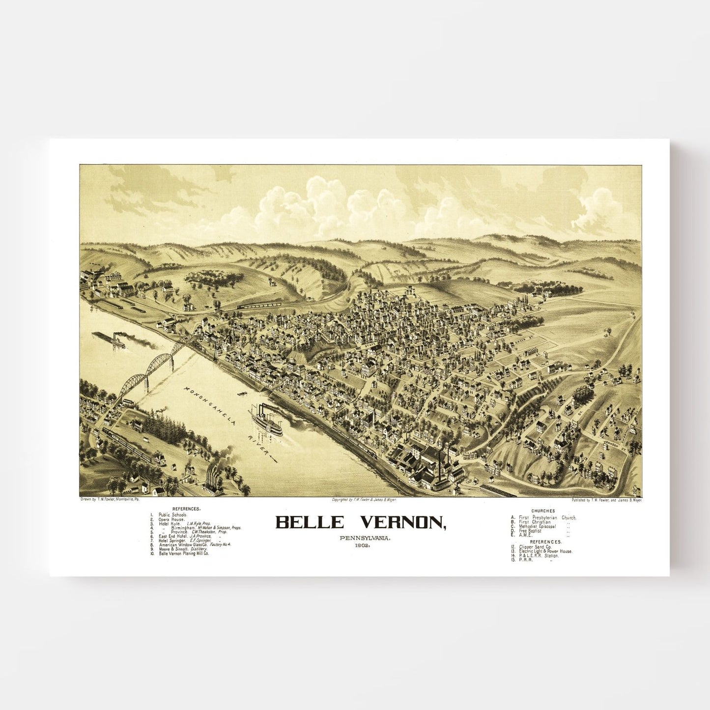 Vintage Map of Belle Vernon, Pennsylvania, 1902