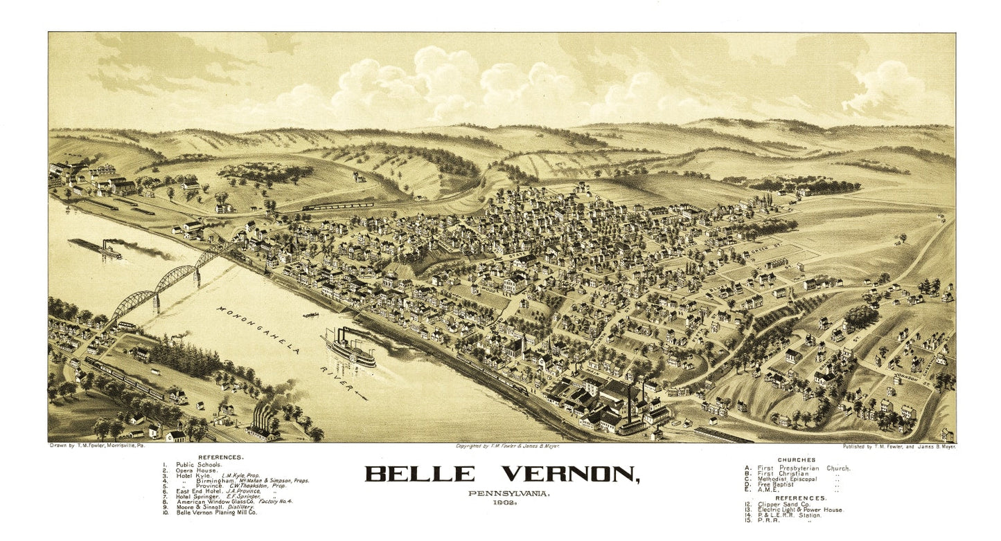 Vintage Map of Belle Vernon, Pennsylvania, 1902