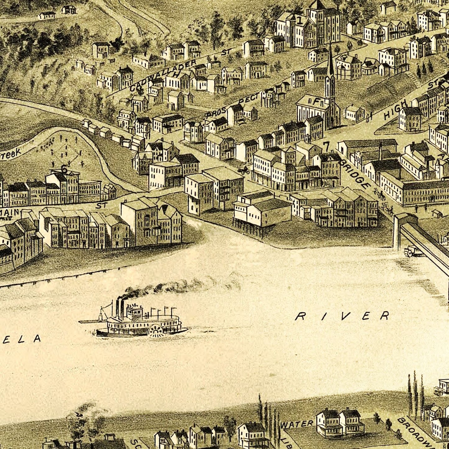 Vintage Map of Brownsville, Pennsylvania, 1902