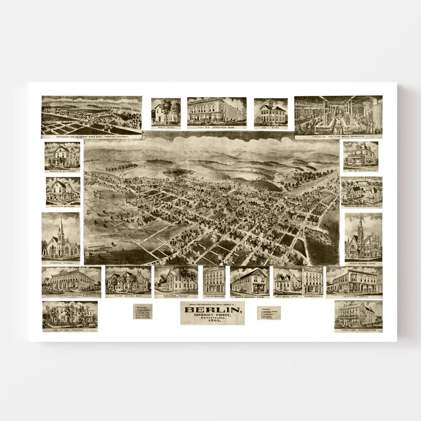 Vintage Map of Berlin, Pennsylvania, 1905