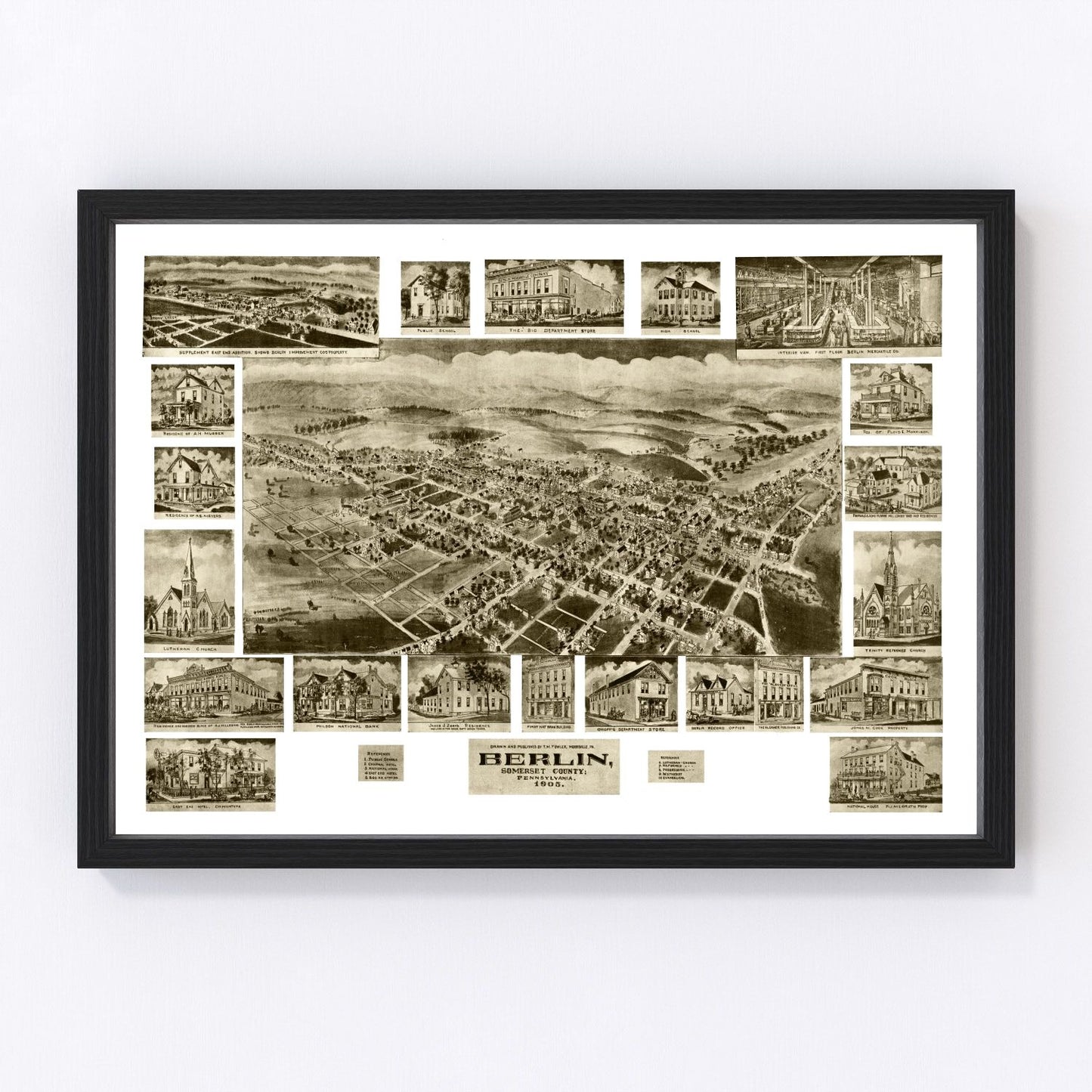 Vintage map of Berlin, Pennsylvania, 1905