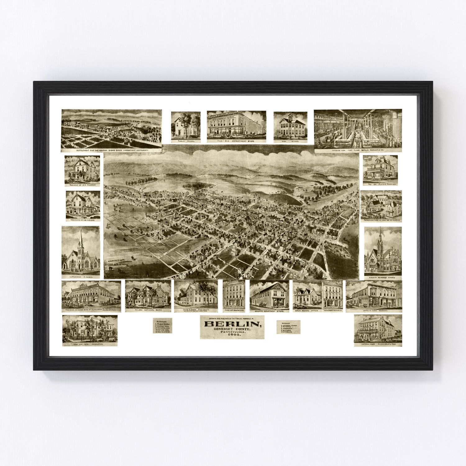 Vintage map of Berlin, Pennsylvania, 1905