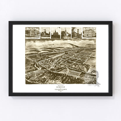 Vintage map of Burnham, Pennsylvania, 1906, Mifflin County restored print