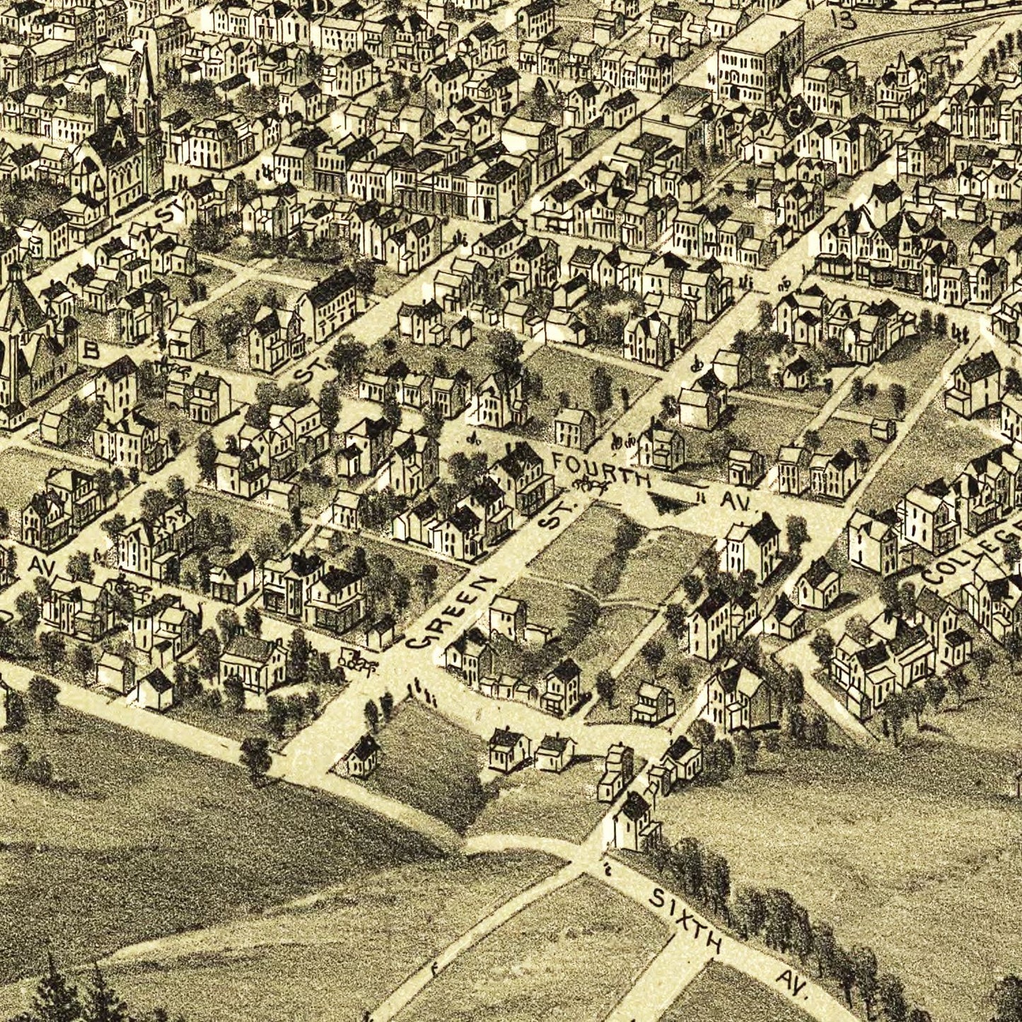 Vintage Map of California, Pennsylvania, 1902