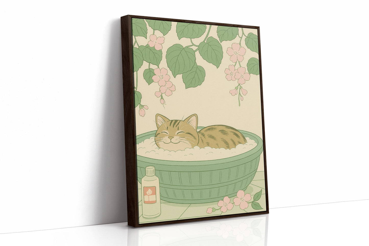 Soak and Purr Cat Spa Dreams Wall Art Print