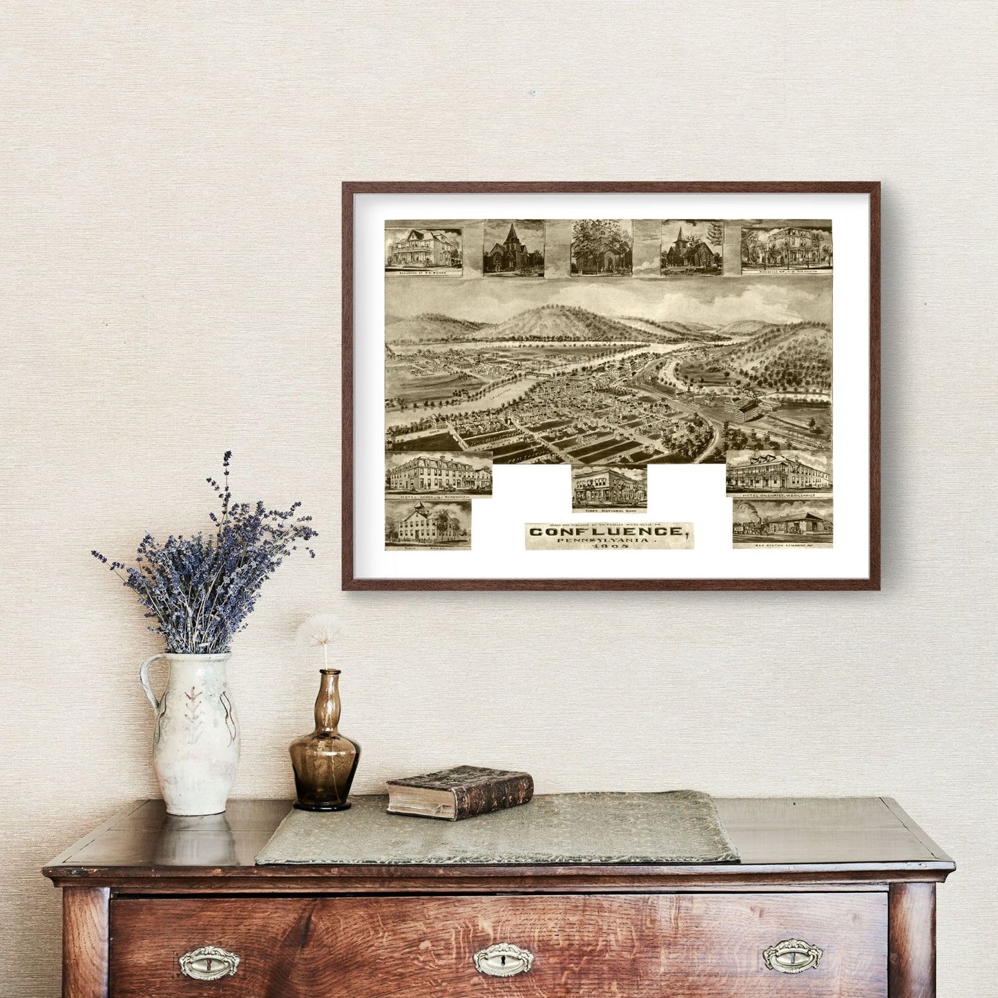 Vintage Map of Confluence, Pennsylvania, 1905
