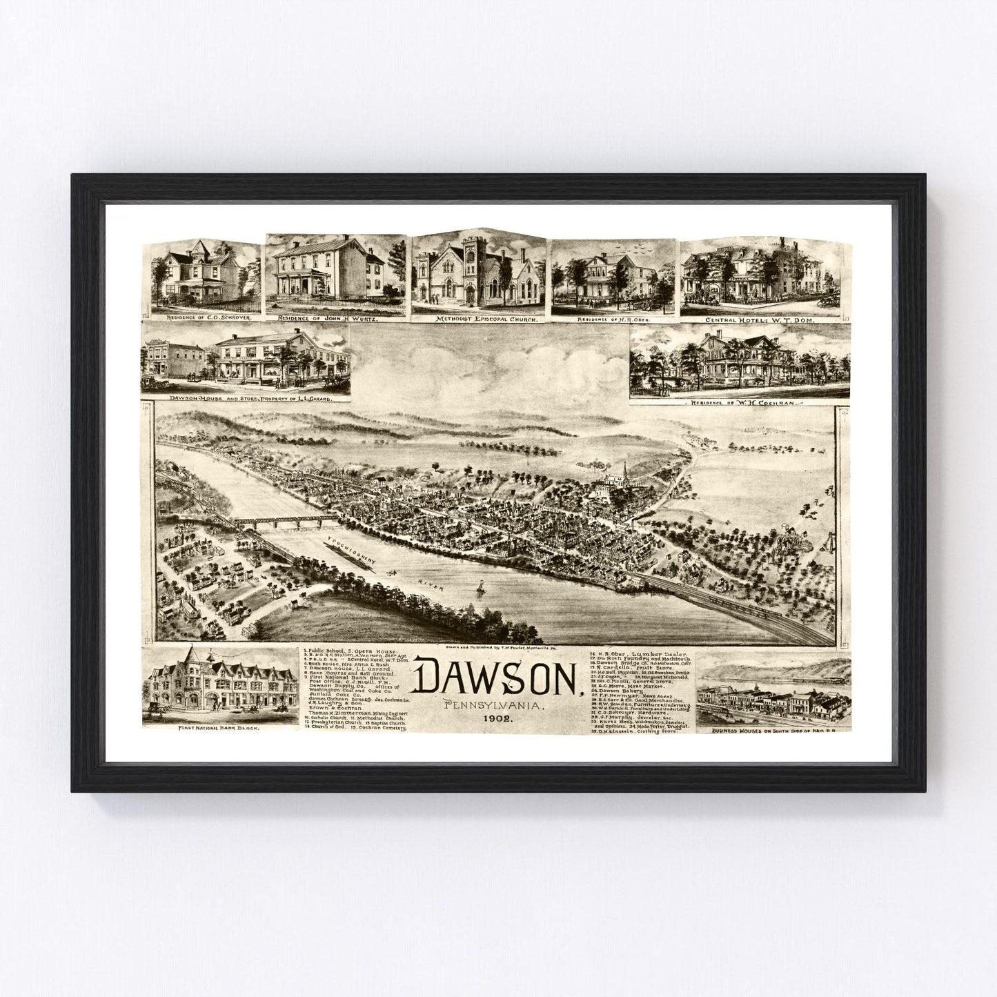 Vintage map of Dawson, Pennsylvania, 1902