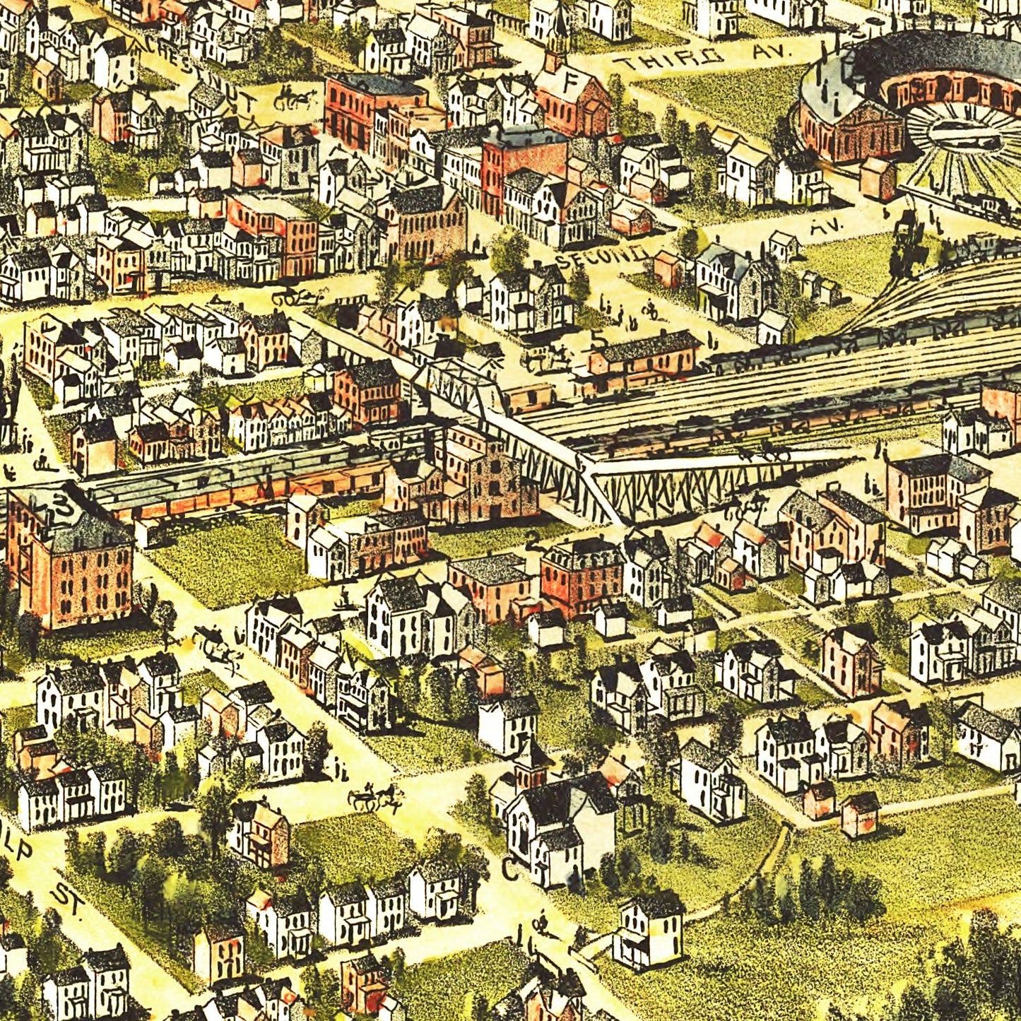 Vintage Map of Derry Station, Pennsylvania, 1900