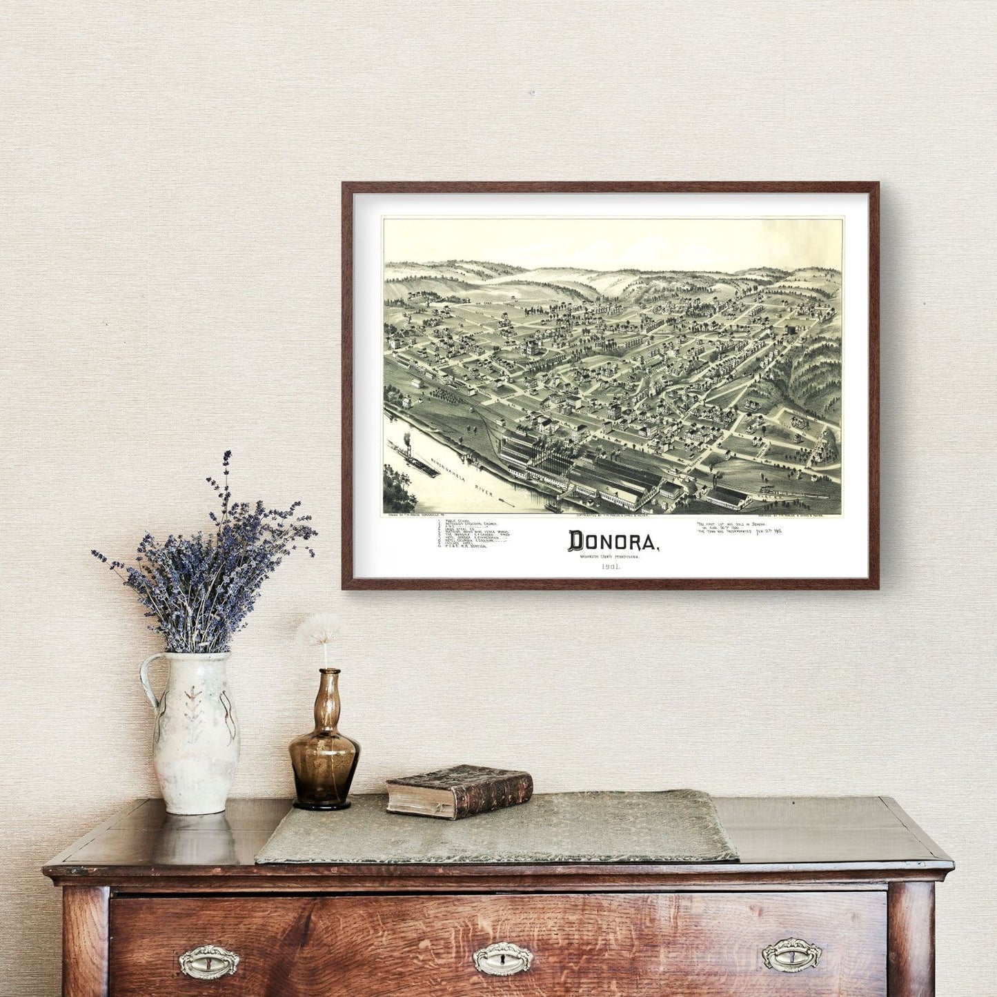 Vintage Map of Donora, Pennsylvania, 1901