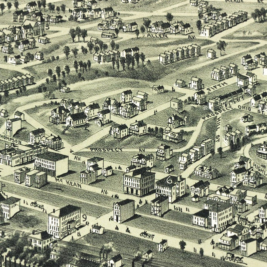Vintage Map of Donora, Pennsylvania, 1901