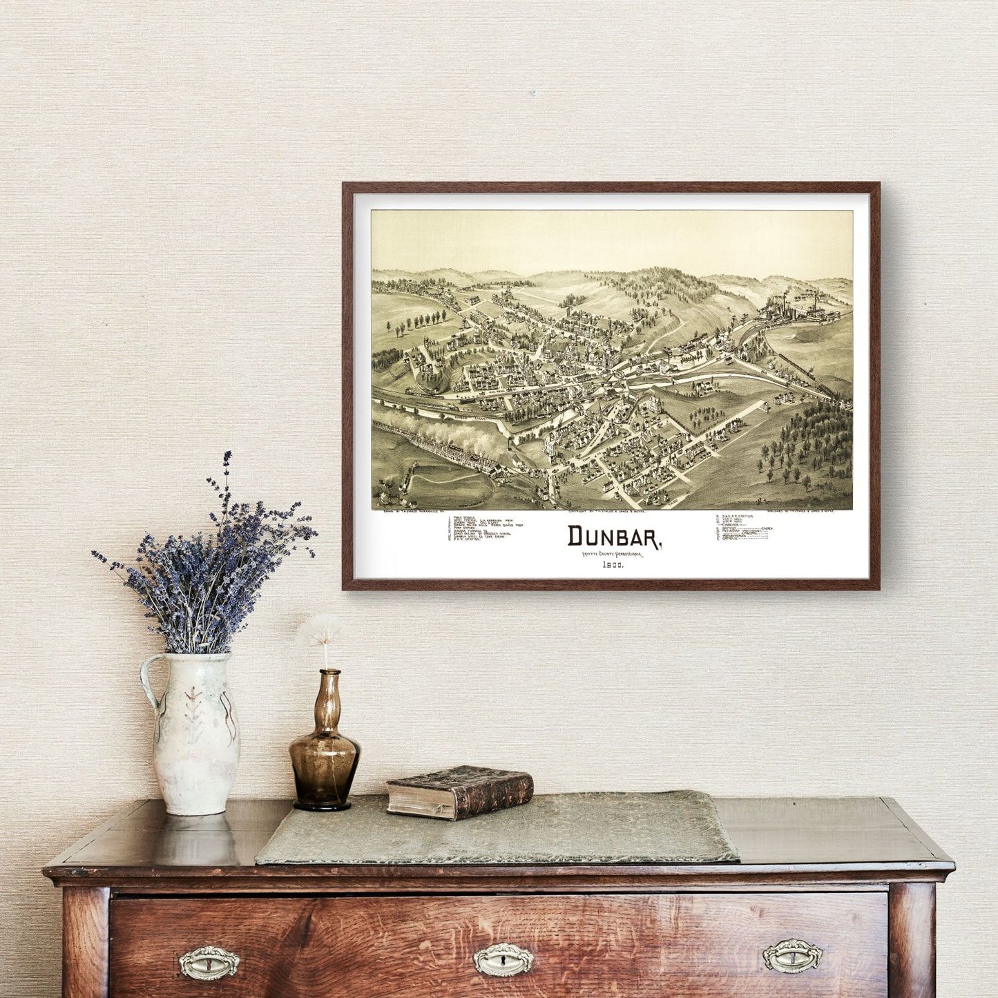 Vintage Map of Dunbar, Pennsylvania, 1900