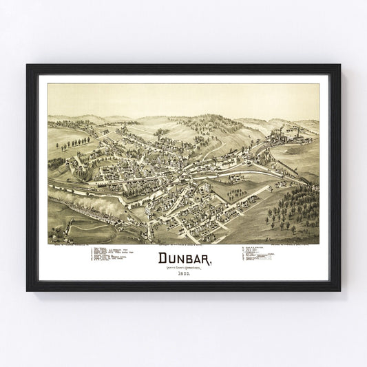 Vintage map of Dunbar, Pennsylvania, 1900