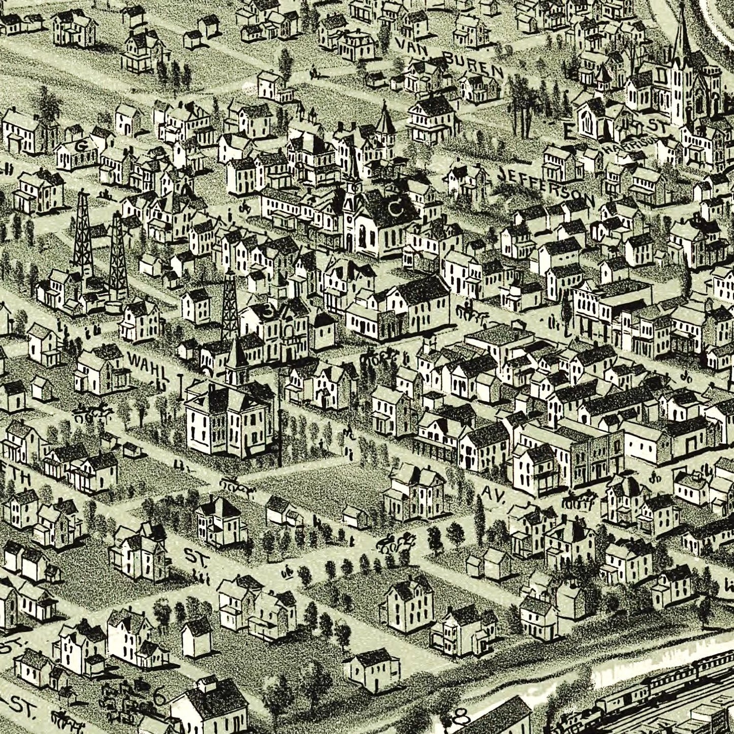 Vintage Map of Evans City, Pennsylvania, 1900