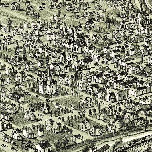Vintage Map of Evans City, Pennsylvania, 1900