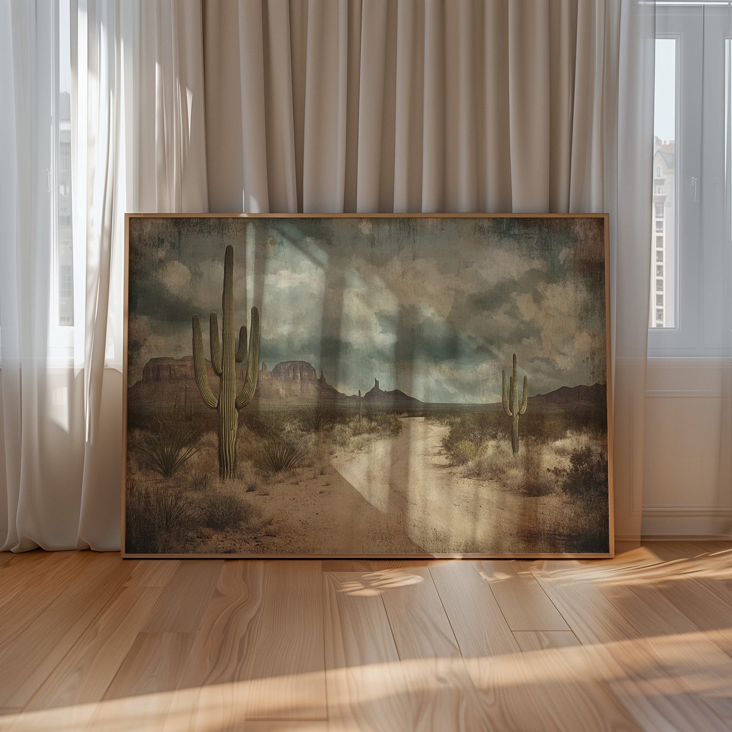 Rustic Desert Road Vintage Western Landscape Print