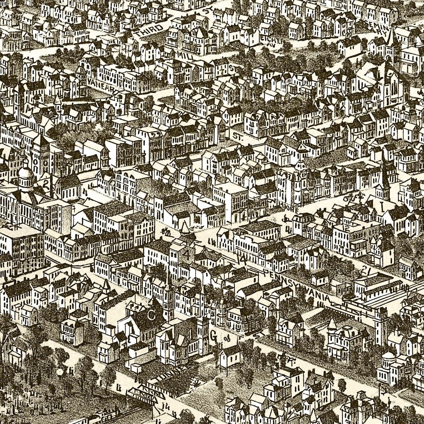 Vintage Map of Greensburg, Pennsylvania, 1901
