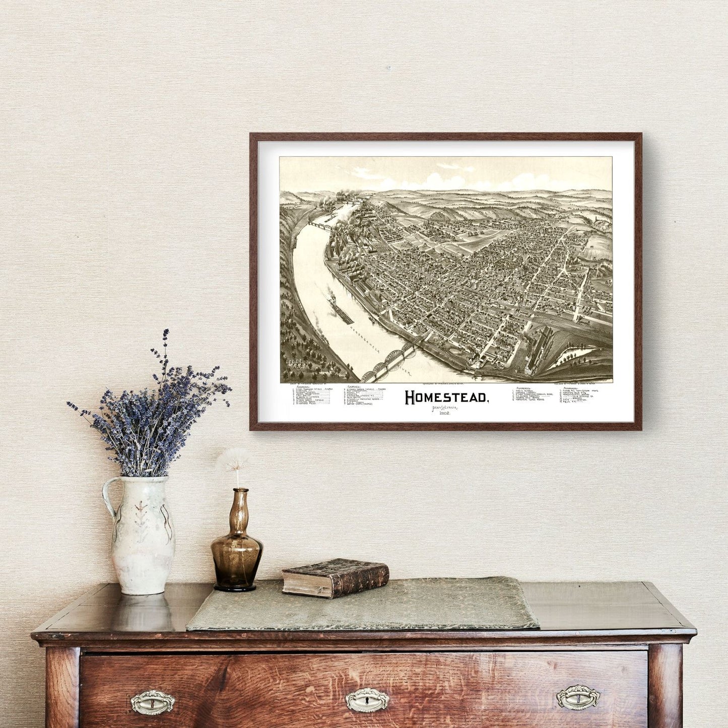 Vintage Map of Homestead, Allegheny County, Pennsylvania, 1902