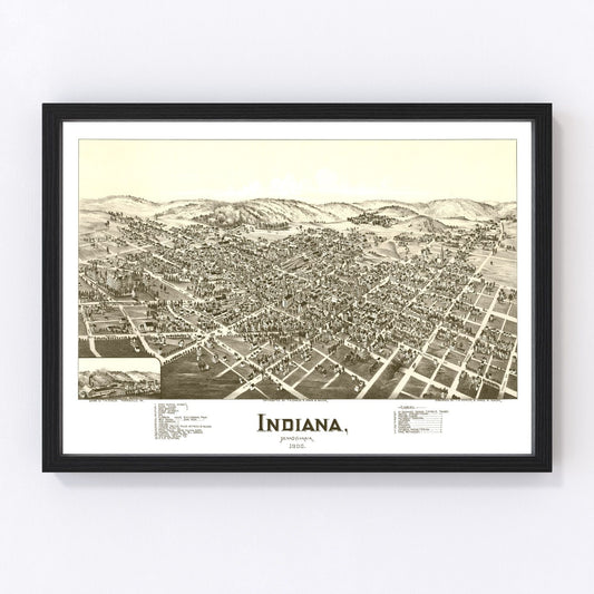 Vintage map of Indiana County, Pennsylvania, 1900