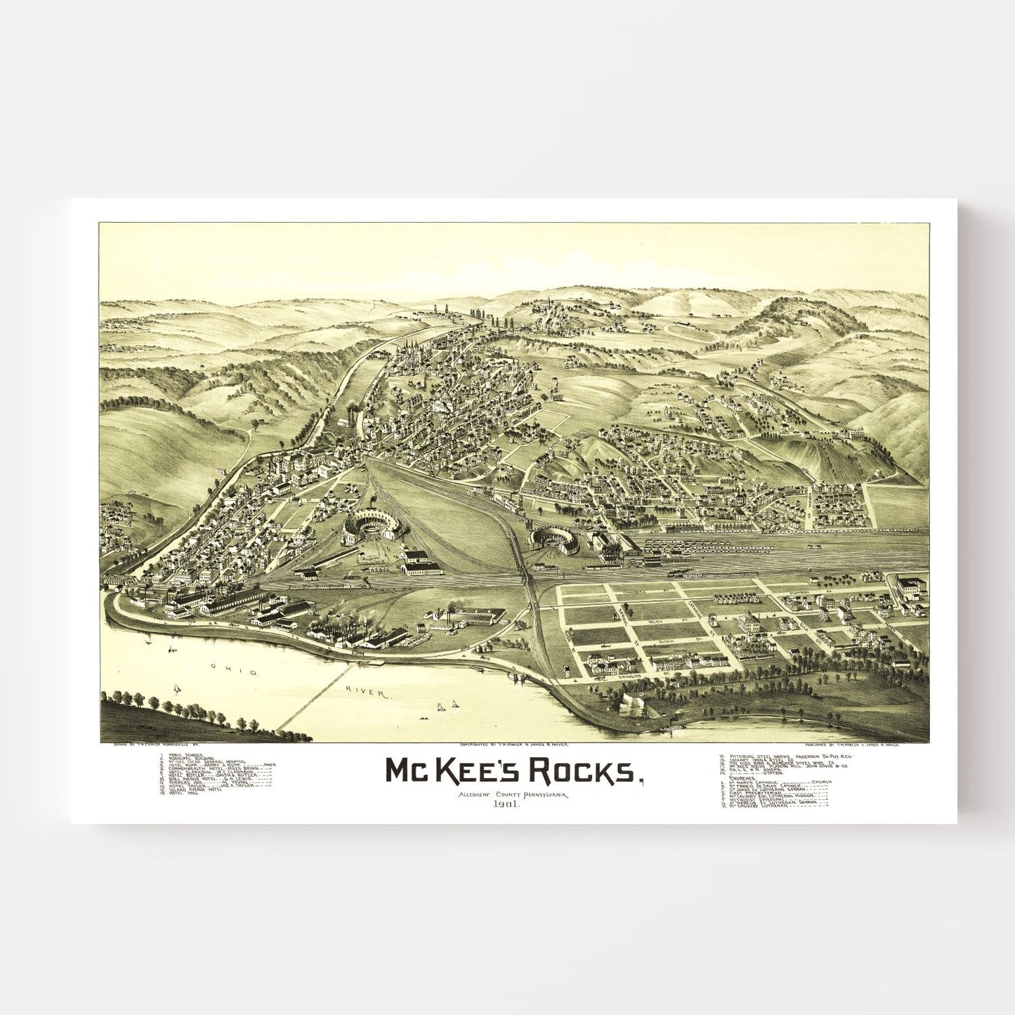 Vintage Map of McKee's Rocks, Pennsylvania, 1901