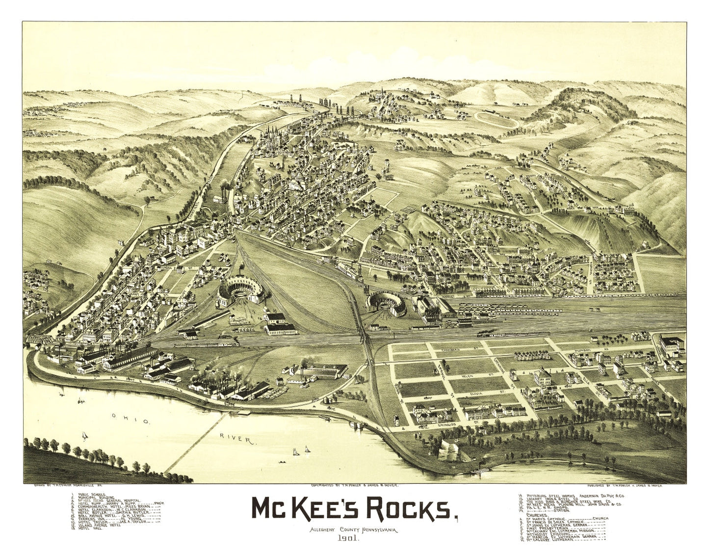 Vintage Map of McKee's Rocks, Pennsylvania, 1901