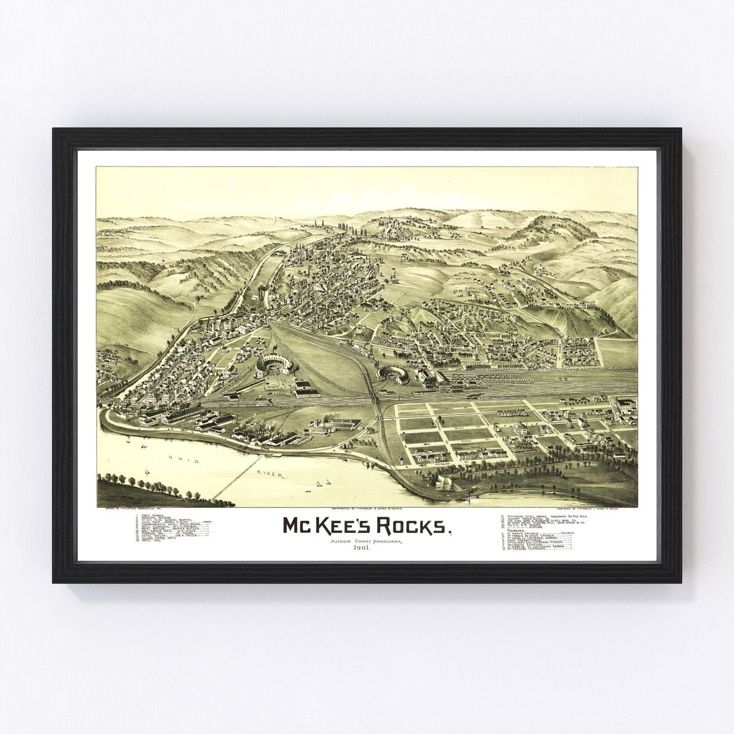 Vintage map of McKee's Rocks, Pennsylvania, 1901