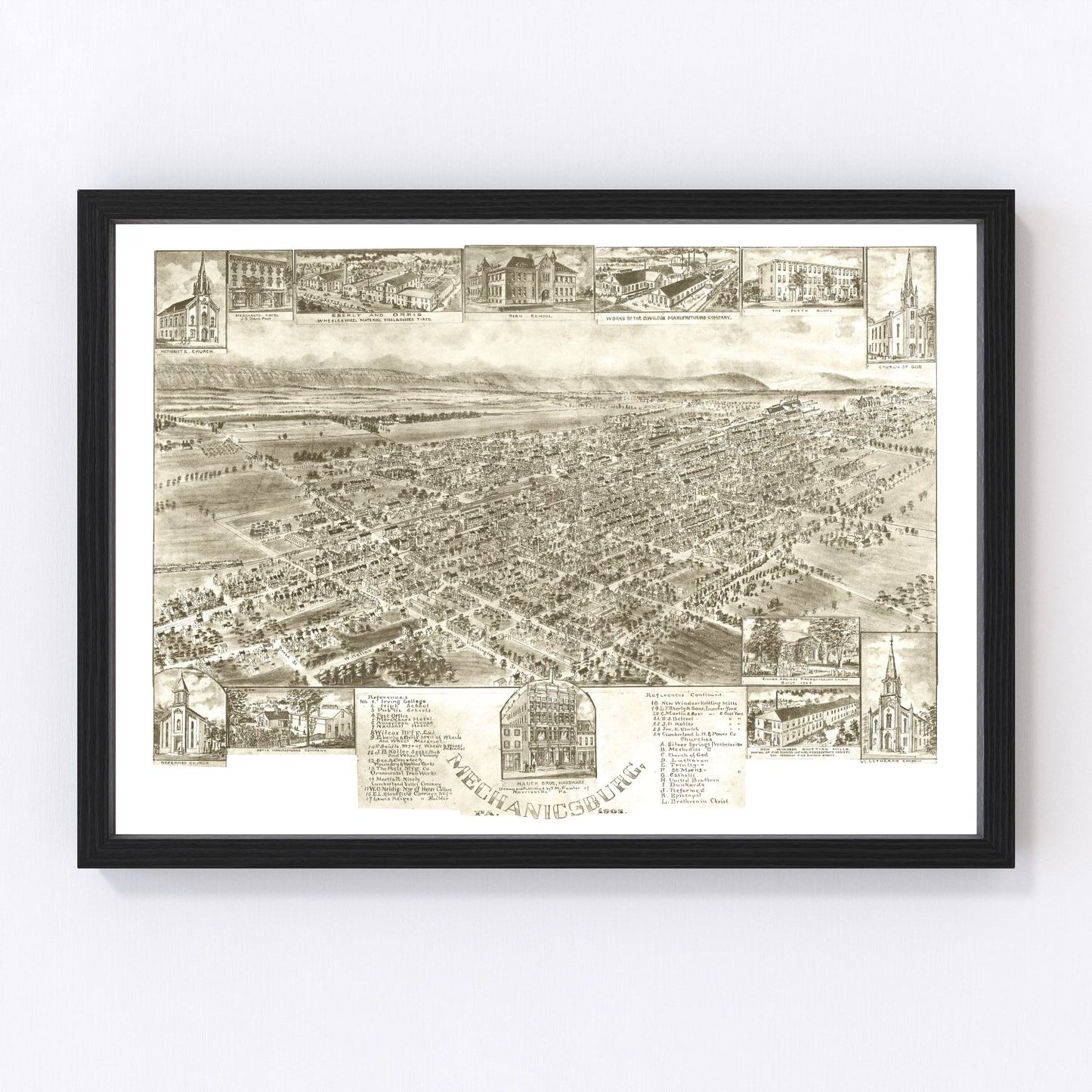 Vintage map of Mechanicsburg, Pennsylvania, 1903