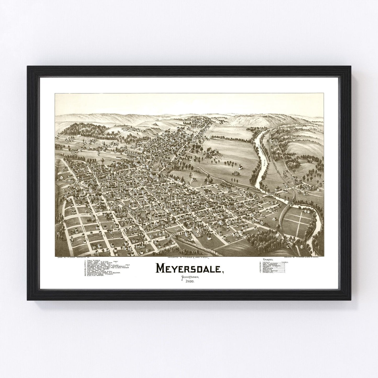 vintage map of Meyersdale, Somerset County, Pennsylvania, 1900