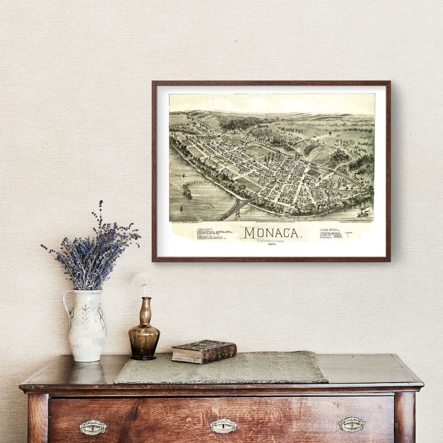 Vintage Map of Monaca, Pennsylvania, 1900