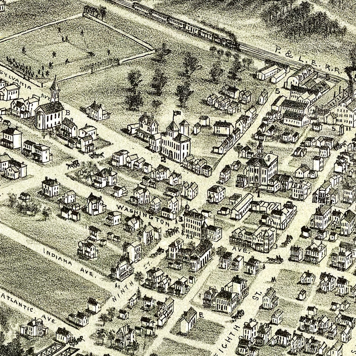 Vintage Map of Monaca, Pennsylvania, 1900