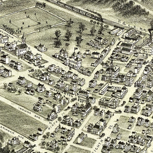 Vintage Map of Monaca, Pennsylvania, 1900