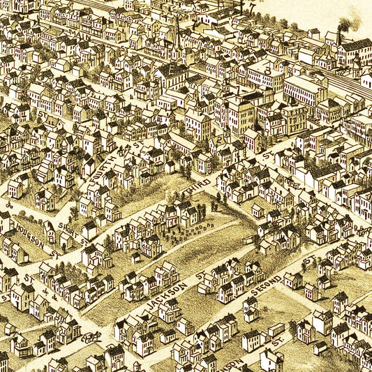 Vintage Map of Monongahela City, Pennsylvania, 1902