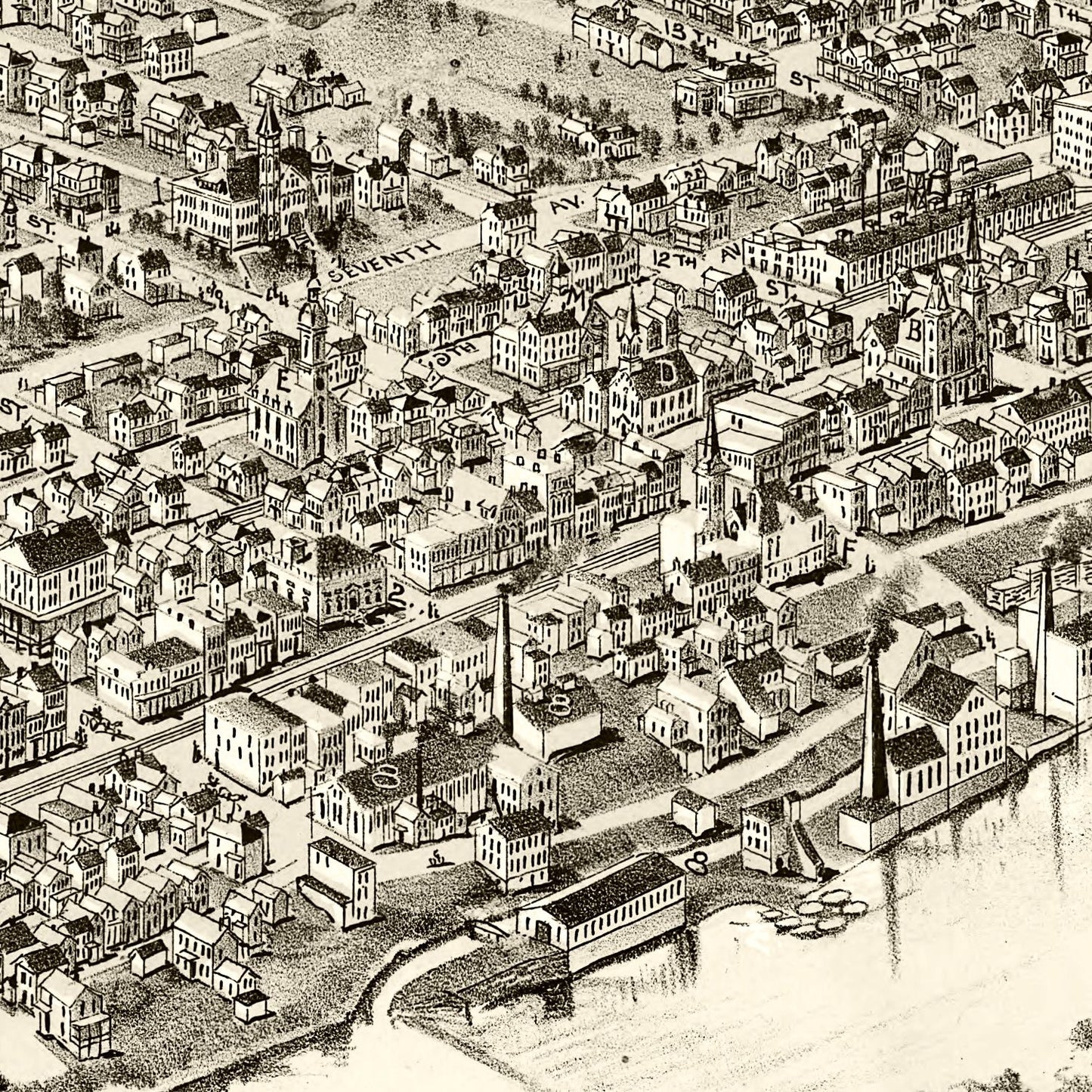 Vintage Map of New Brighton, Pennsylvania, 1901